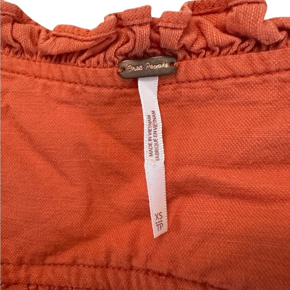 Free People Sweet Things Orange Tie Front Top Size XS - Picture 12 of 17